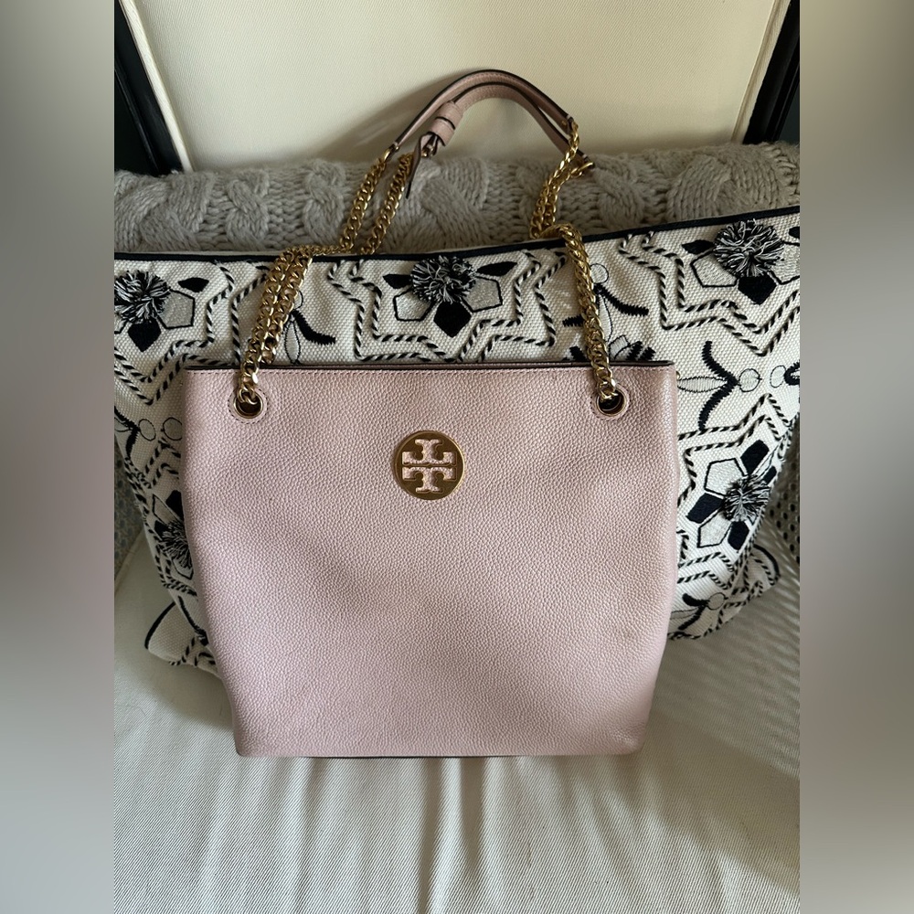 Tory Burch Everly Pink Leather Crossbody Bag
